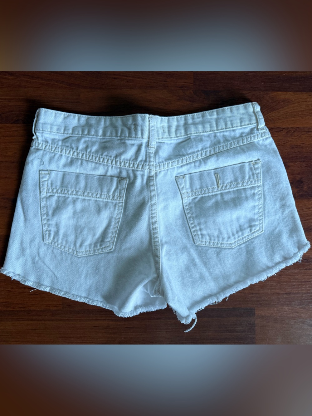 Free People White Frayed Hem Denim Shorts - Picture 4 of 5